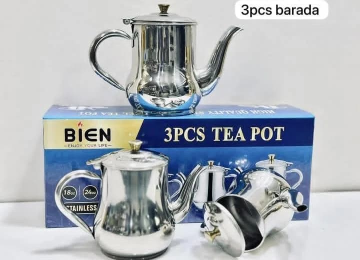 Lot de 3 théières en inox (barada)