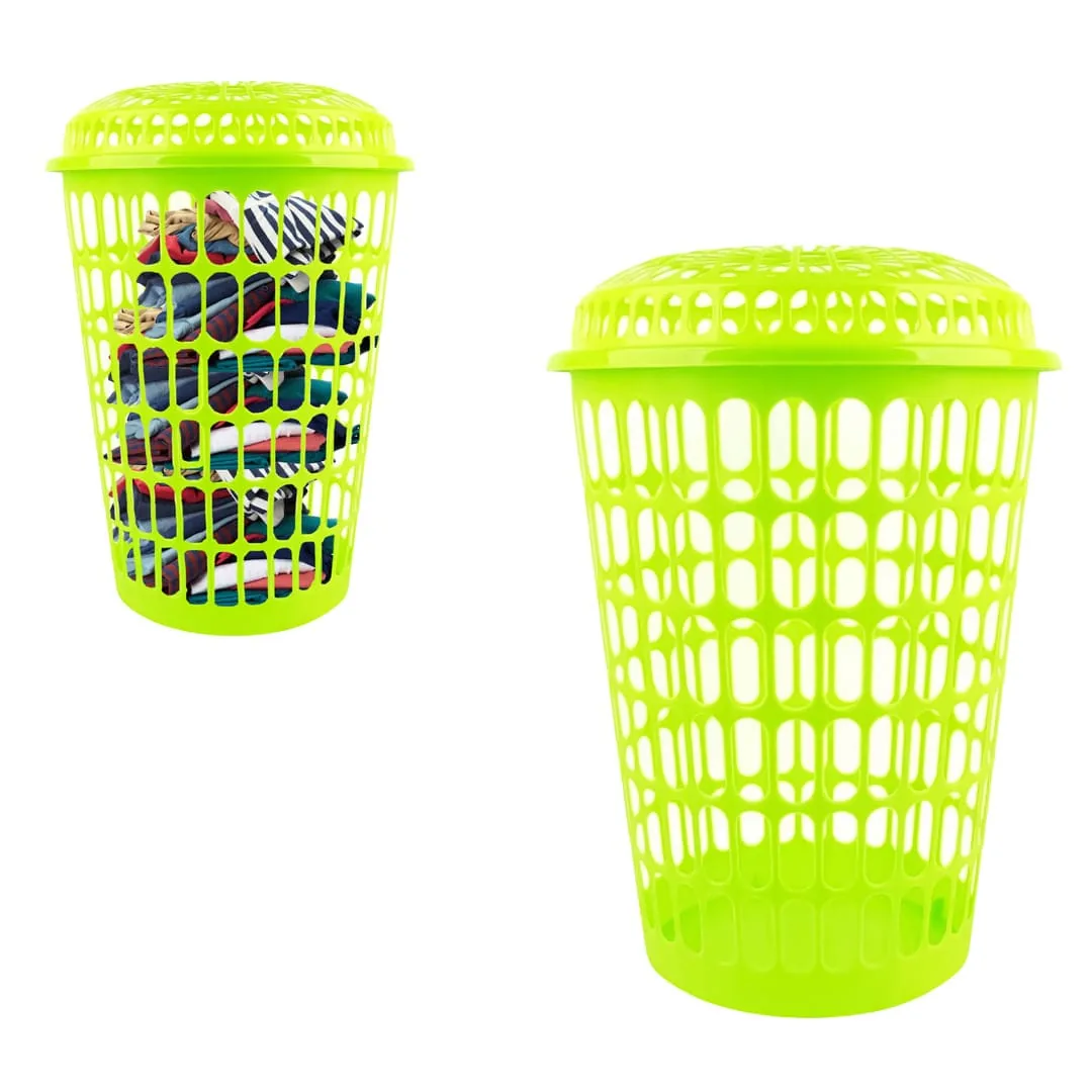 Panier à linge ajouré avec couvercle