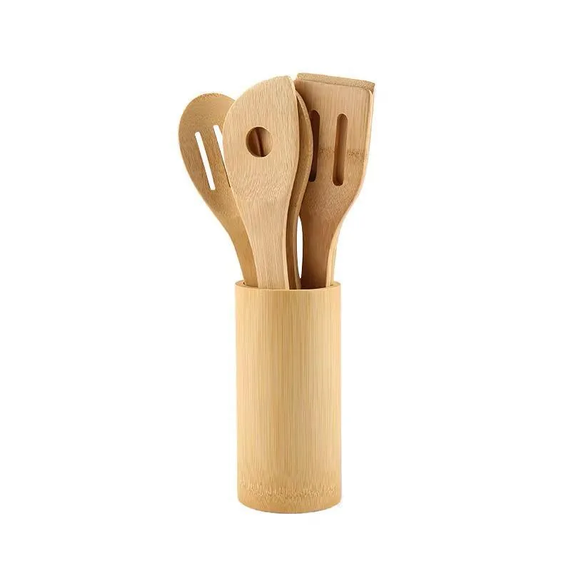 Set d'ustensiles en bambou avec pot de rangement